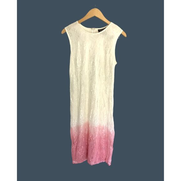 ASHRO- WOMEN'S HOMBRE LACE FULLY LINED MIDI BACK ZIP-UP CLOSURE DRESS SIZE 10 - Picture 3 of 8